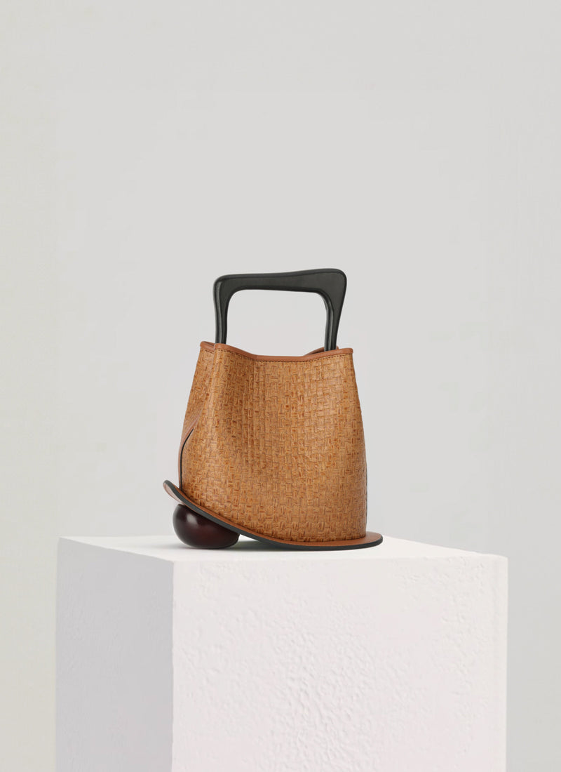 Ozzy Raffia Bag - Walnut