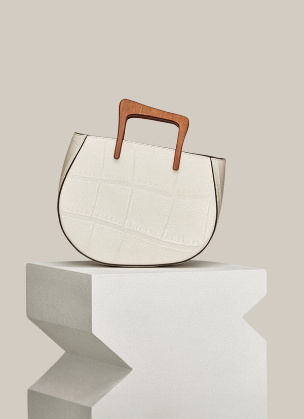 Solange Tote Bag - Croco Latte