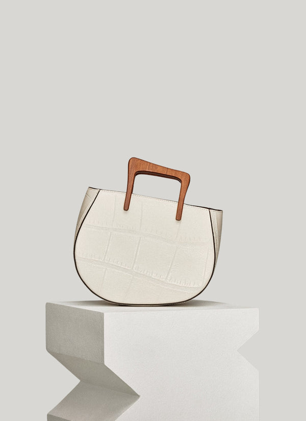 Solange Tote Bag - Croco Latte